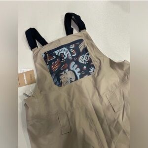 Patagonia Women's Large Powder Town Ski Bibs Seabird Grey NWT Snow Snowboard